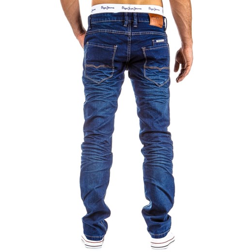 Spodnie jeansowe (ux0290) dstreet niebieski guziki