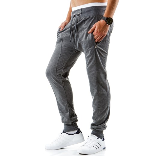 Spodnie męskie dresowe baggy antracytowe (ux0356) dstreet bialy młodzieżowy