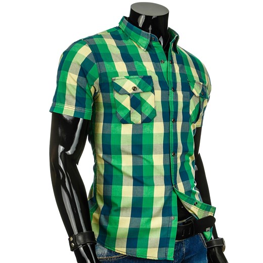 Koszula z krótkim rękawem (kx0375) dstreet zielony modne