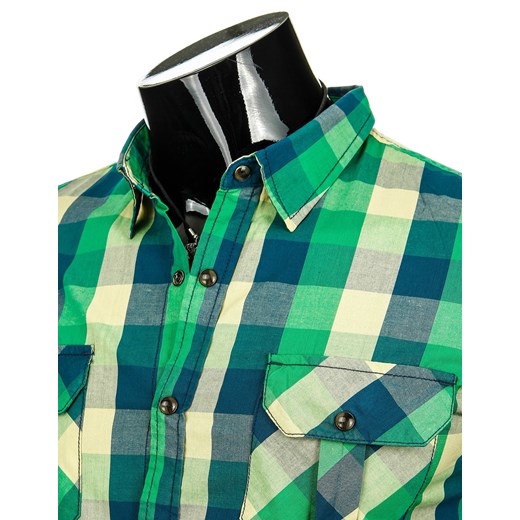 Koszula z krótkim rękawem (kx0375) dstreet zielony prosty