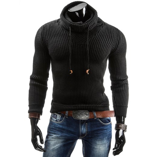 Czarny sweter (wx0482) dstreet czarny męskie