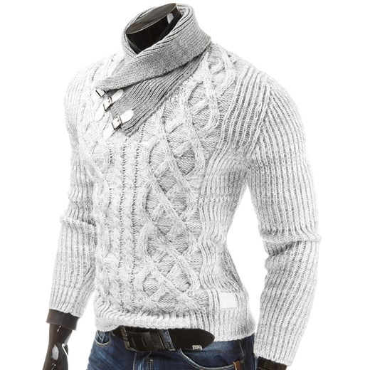 Sweter (wx0492) dstreet szary modne