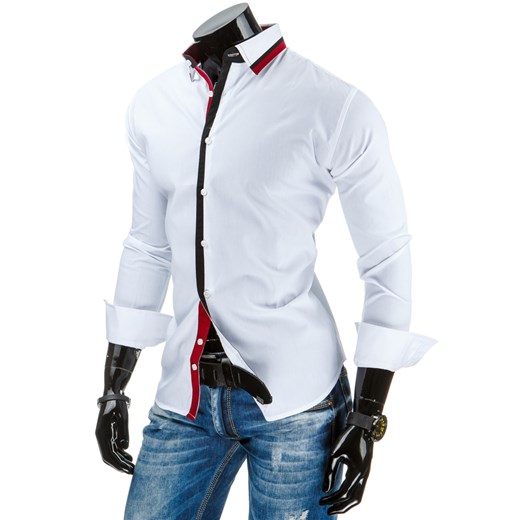 Koszula męska biała (dx0889) dstreet szary koszule