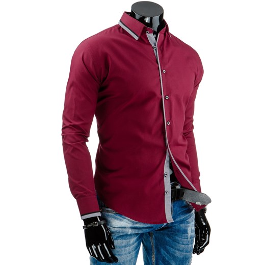 Koszula męska bordowa (dx0899) dstreet czerwony klasyczny