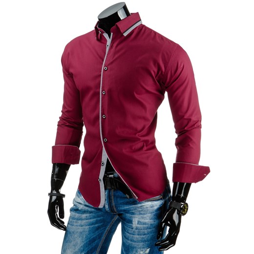 Koszula męska bordowa (dx0899) dstreet czerwony koszule