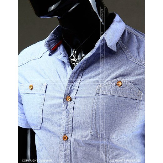 Koszula z krótkim rękawem (kx0328) dstreet niebieski Koszule z krótkim rękawem męskie