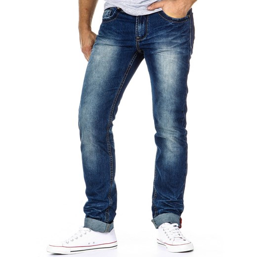 Spodnie męskie jeans (ux0089) dstreet granatowy z zamkiem