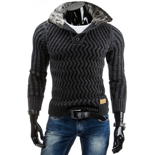 Sweter (wx0521) dstreet czarny męskie