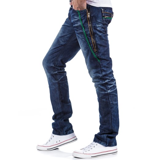 Lekko przecierane jeansy męskie (ux0328) dstreet bialy jeans