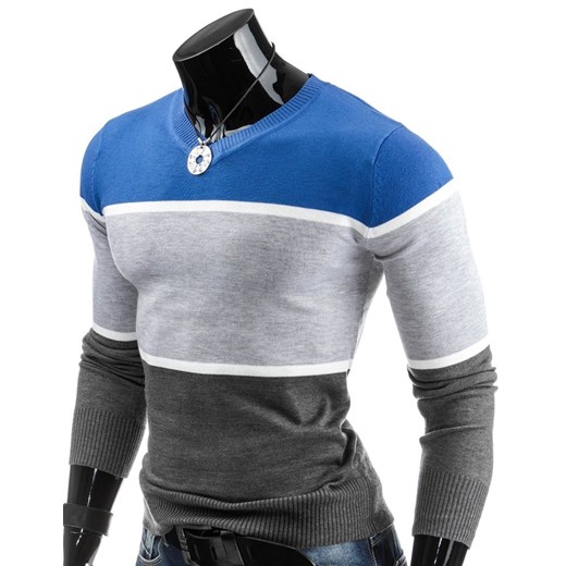 Sweter (wx0516) dstreet niebieski minimalistyczny