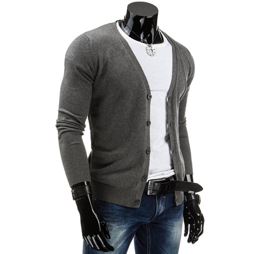 Sweter (wx0541) dstreet szary minimalistyczny