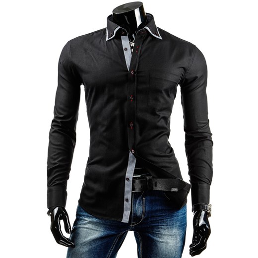Koszula z długim rękawem (dx0624) dstreet czarny koszule