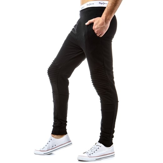 Spodnie sportowe męskie (ux0228) dstreet bialy Spodnie dresowe męskie