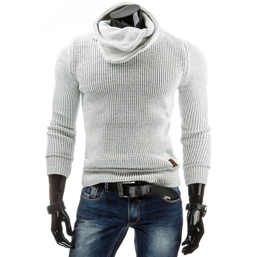 Sweter męski (wx0557) dstreet szary dopasowane