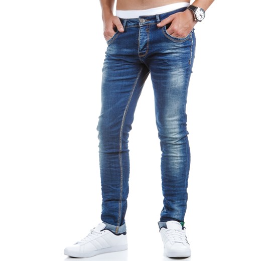 Spodnie jeansowe męskie niebieskie (ux0402) dstreet niebieski casual