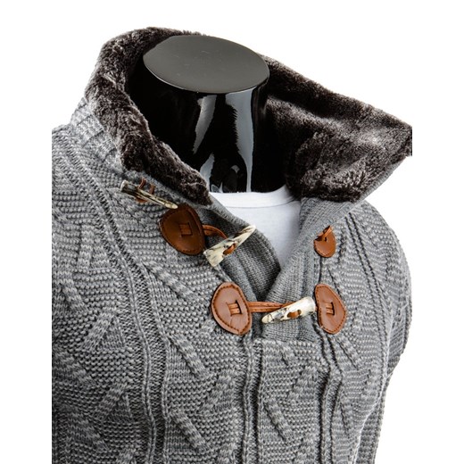 Sweter męski (wx0577) dstreet szary nowoczesny