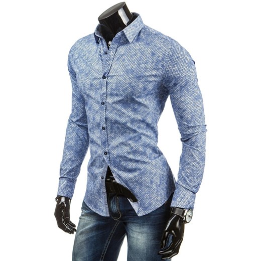 Koszula z długim rękawem (dx0764) dstreet niebieski Koszule męskie slim