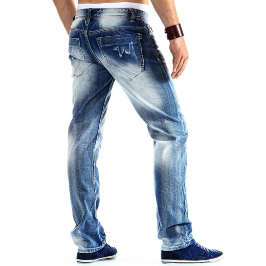 Spodnie (ux0021) dstreet niebieski bawełna
