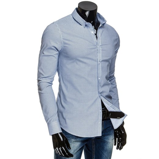 Koszula męska biała (dx0784) dstreet niebieski koszule