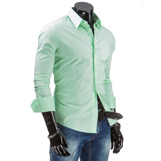 Koszula męska miętowa (dx0814) dstreet zielony Koszule męskie slim