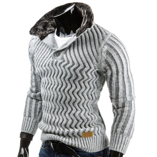 Sweter męski (wx0522) dstreet szary modne
