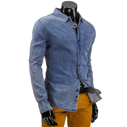 Koszula męska jeansowa (dx0743) dstreet niebieski koszule