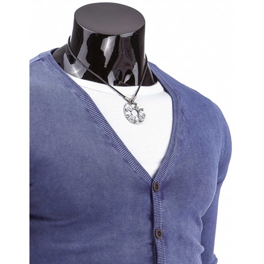 Sweter męski niebieski (wx0633) dstreet niebieski męskie