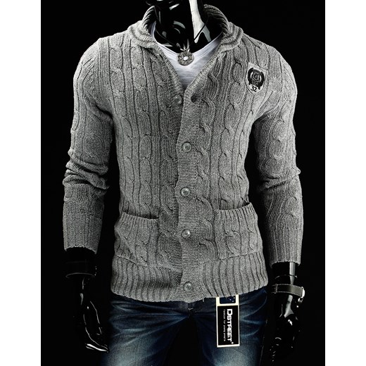 Rozpinany sweter (wx0220) dstreet szary Swetry męskie rozpinane