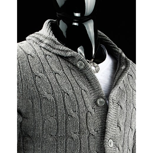 Rozpinany sweter (wx0220) dstreet szary Swetry męskie wełniane