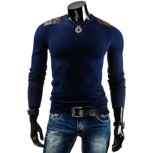Męski sweter (wx0477) dstreet granatowy męskie