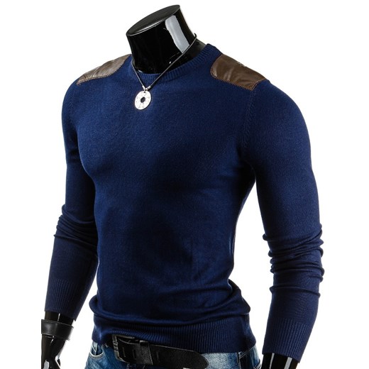 Męski sweter (wx0477) dstreet granatowy miękkie