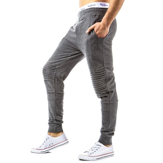 Spodnie sportowe męskie (ux0229) dstreet bialy Spodnie dresowe męskie