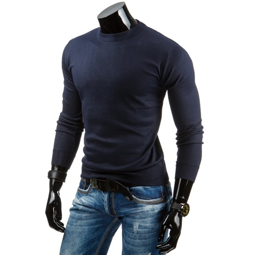 Sweter męski granatowy (wx0680) dstreet czarny męskie