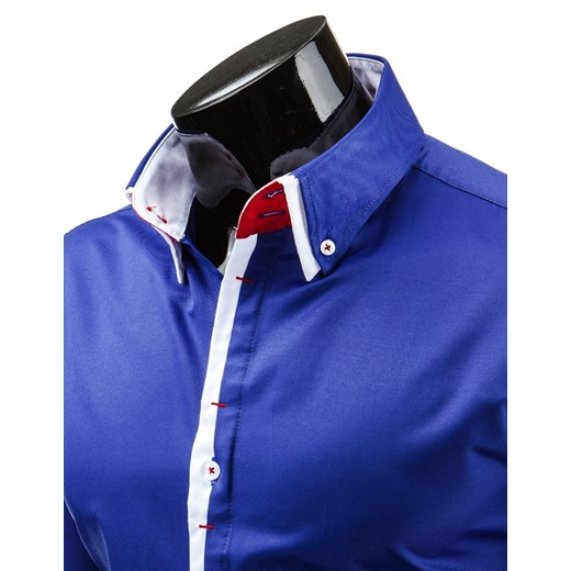 Koszula z długim rękawem (dx0736) dstreet niebieski Koszule męskie slim