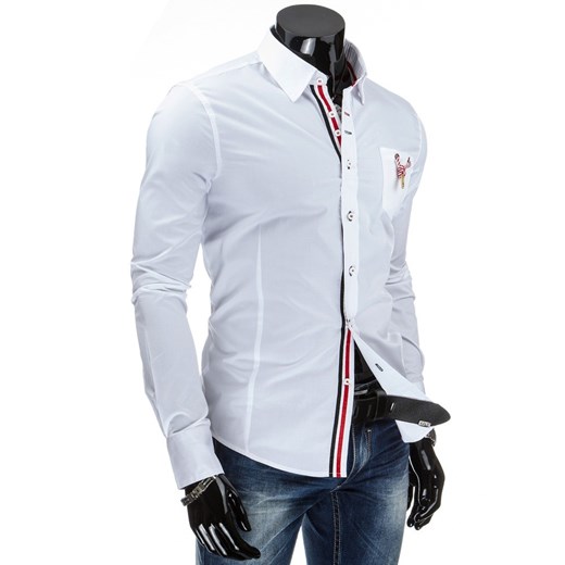 Koszula męska biała (dx0795) dstreet szary koszule