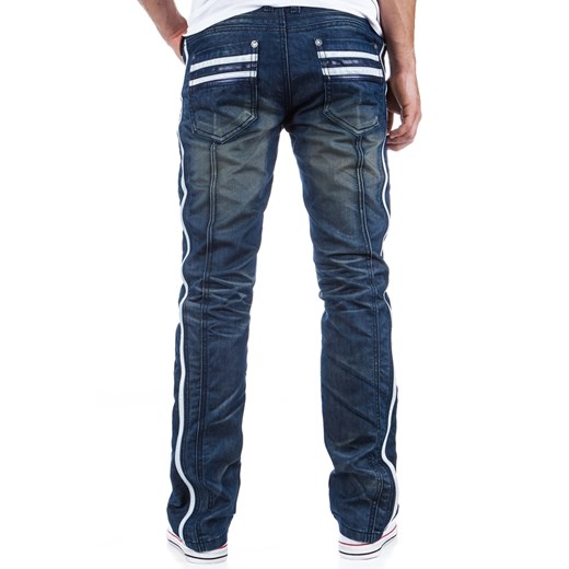 Stylizowane spodnie jeansowe męskie (ux0330) dstreet szary młodzieżowy