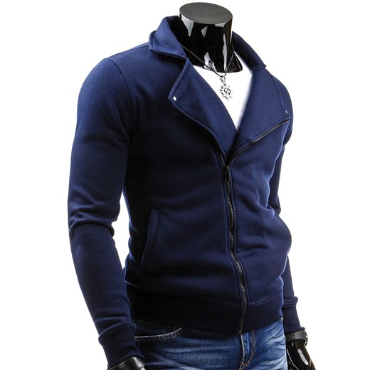 Meska bluza z kapturem rozpinana (bx0676) dstreet granatowy Bluzy męskie z kieszeniami