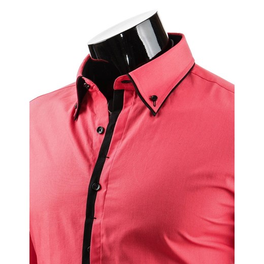 Koszula z długim rękawem (dx0616) dstreet rozowy Koszule męskie slim