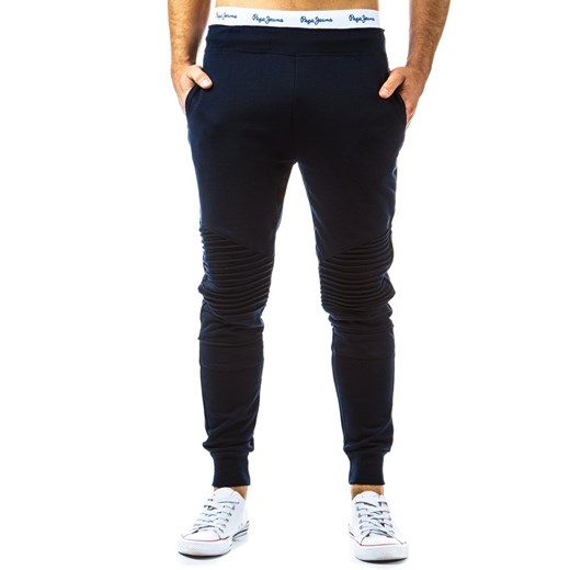 Spodnie sportowe męskie (ux0230) dstreet czarny ściągacz