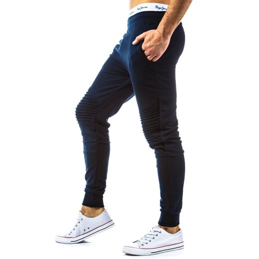 Spodnie sportowe męskie (ux0230) dstreet bialy Spodnie dresowe męskie