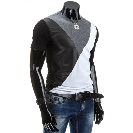 Koszulka męska z krótkim rękawem (rx1038) dstreet czarny rękawy
