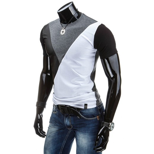 Koszulka męska z krótkim rękawem (rx1038) dstreet czarny bawełna