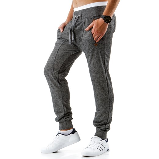 Spodnie męskie dresowe baggy antracytowe (ux0357) dstreet bialy młodzieżowy