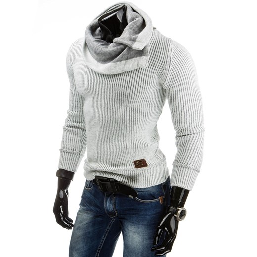 Sweter (wx0524) dstreet szary nowoczesny
