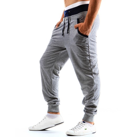 Spodnie typu baggy (ux0032) dstreet bialy Spodnie sportowe męskie