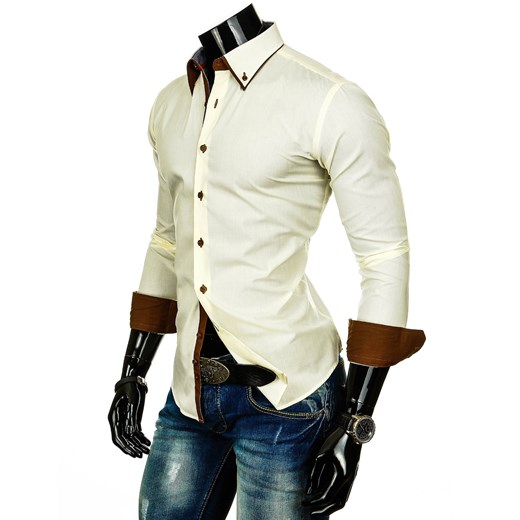 Koszula z długim rękawem (dx0249) dstreet bezowy modne