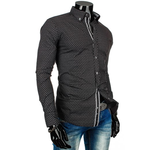 Koszula z długim rękawem (dx0225) dstreet szary minimalistyczny