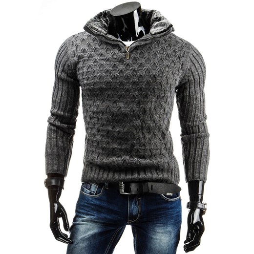 Sweter (wx0507) dstreet szary minimalistyczny