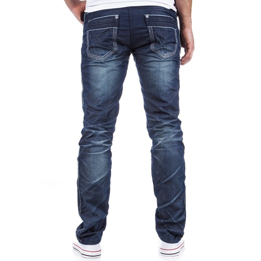 Jeansy męskie spodnie dżinsowe (ux0322) dstreet niebieski jesień
