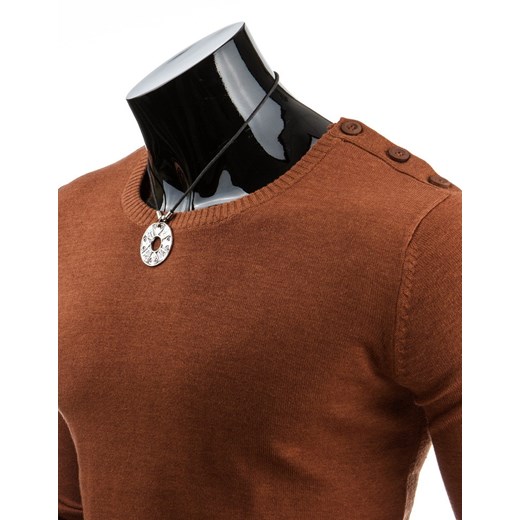 Męski sweter (wx0555) dstreet brazowy minimalistyczny